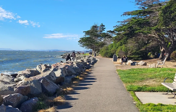 Walkway and riprap · supplied photograph